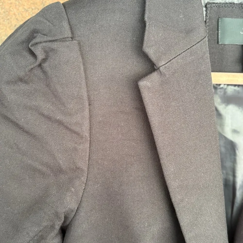 J Crew Puff Sleeve Blazer 4 Black Stretch Jacket Academia Prep J.Crew